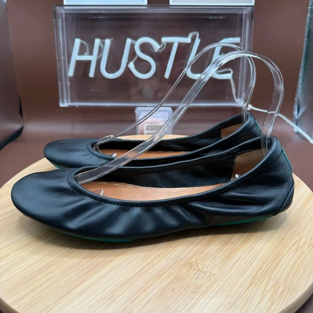 Tieks by Gavrieli Ballet Flats Foldable Shoes Black Matte Leather Women’s Size 8